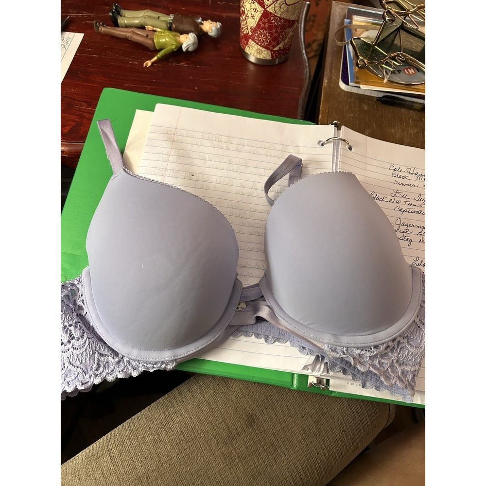 Aerie Womens Sz 36C Sexy Bra Blue w/ Lace Overlay
